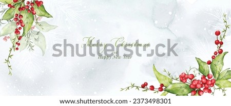 Similar – Foto Bild Winterliches Blumenbouquet in Aquarell mit pastellfarbenen Blättern, Beeren und Blumen