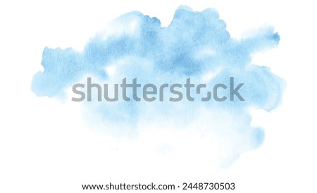 Abstract watercolor blue sky paint isolated on white background. Hand-painted watercolor splatter stains artistic vector used as an element in the decorative design.