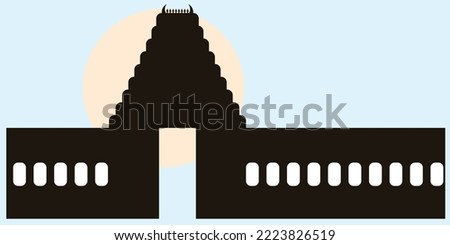 south Indian temple gopuram silhouette