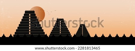 South Indian temple gopuram silhouette. banner, poster, card concept design.	