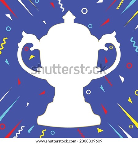 Abstract colorful sports celebration background. empty trophy outline copy space. web banner, poster, wallpaper design.