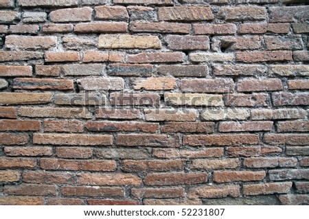 Brickwork, made about two thousand years ago in Pompeii, Italy