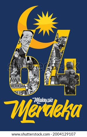 Malaysia 64th Independence Day, tittle merdeka mean independence in malay language 