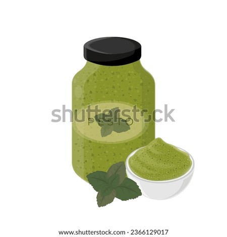 Similar – Image, Stock Photo Pasta with pesto sauce minimalist on a pink background