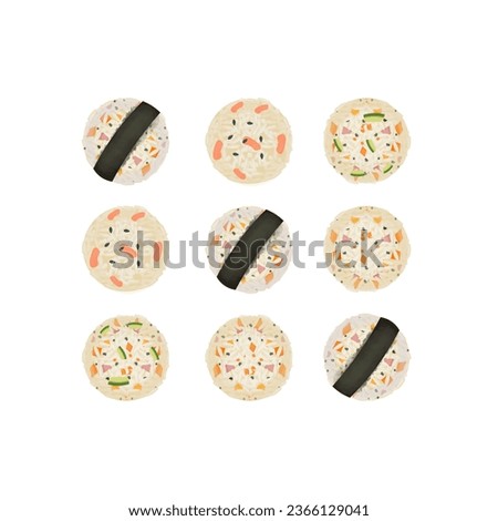 Korean Food Jumeok Bap Vector Illustration Logo