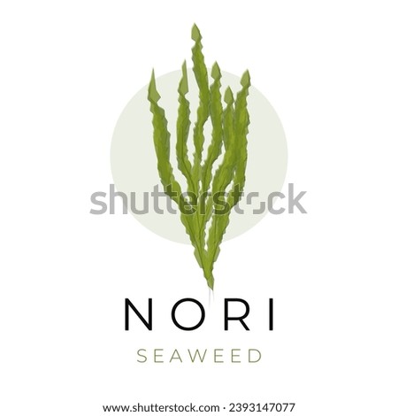 Green seaweed vector illustration logo