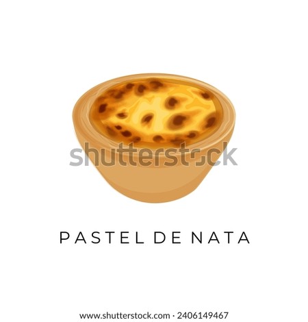 Logo Illustration isolated Portuguese egg tart