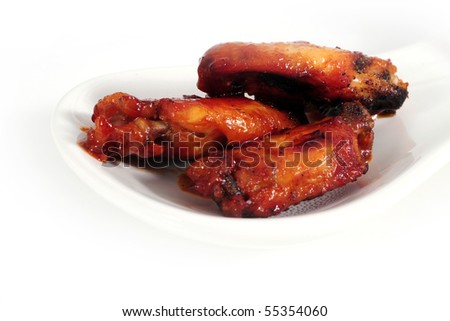 Smoked chicken leg and wing