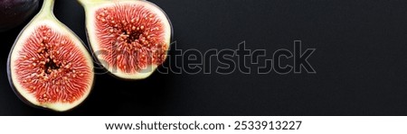 Similar – Ripe figs cut on a pink background. Minimal flat lay.