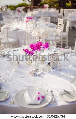 Tables setup for an outdoor event