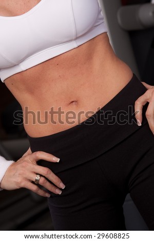 A mature woman\'s fit belly