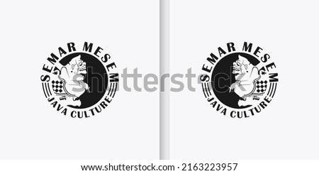 SEMAR vintage logo, puppet characters, Javanese tradition