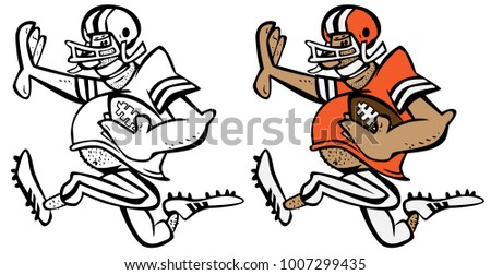 Funny Football Player Cartoon Vector Graphic Illustration