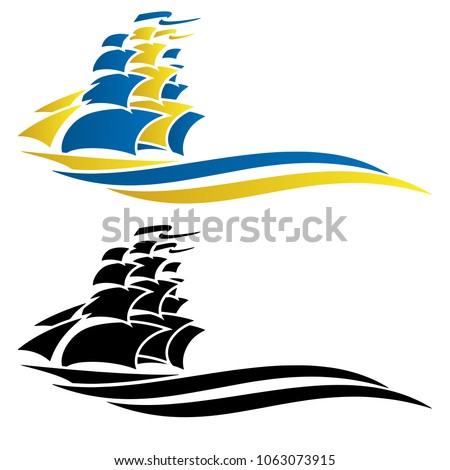 Sailing Ship Vector Graphic Illustration