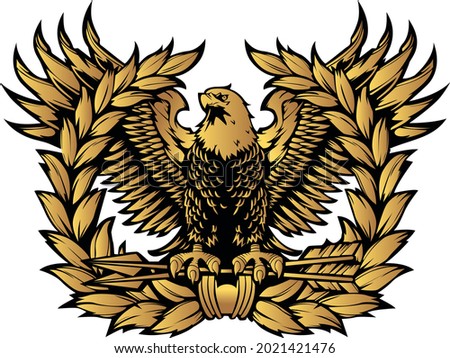 Eagle vector art (black and golden gardient colors)