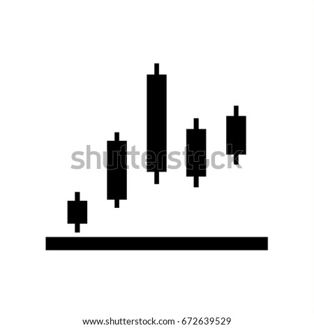 candlestick chart icon, simple graph vector