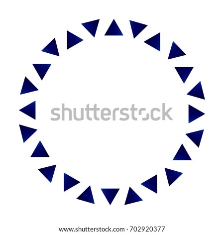 triangle circle frame ceramic, porcelain round design vector illustration
