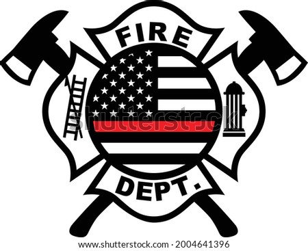 Thin Red Line USA Flag Fire Dept Logo