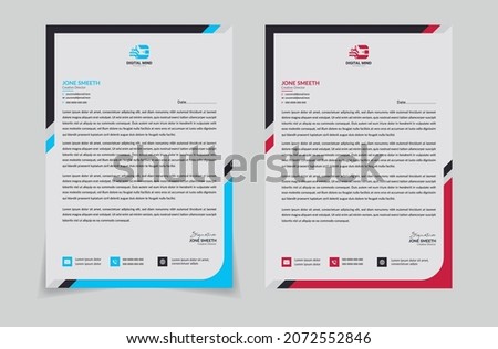 Letterhead design template. Elegant and clean modern business letterhead template design. for your business