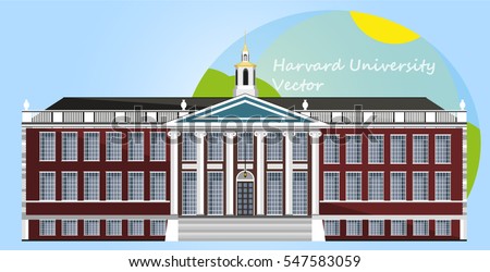 Harvard University. Vector Illustration. Flat design. 