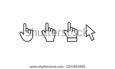 Mouse icon computer cursor pointer. Clicking the cursor, pointing hand click icon. Cursor click vector. isolated on white background.