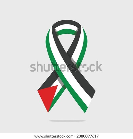 Palestine ribbon, symbol of Palestinian freedom and support for Palestine