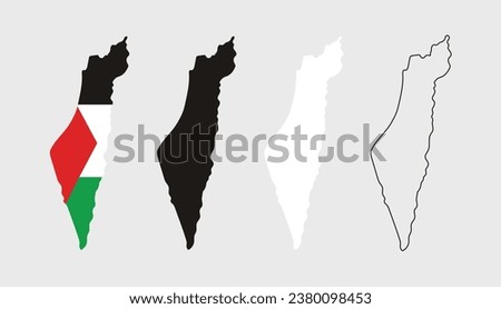 Palestine map that actually belongs to Palestine isolated vector