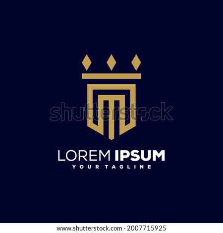 initial M gold color, lawyer, advocacy logo