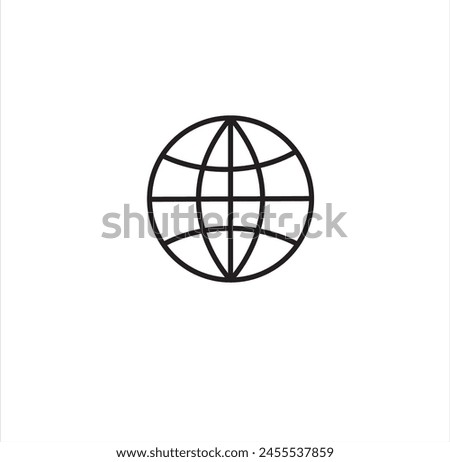 This vector features a sleek, modern globe icon, perfect for variety of design projects. globe is depicted with clean lines and sharp details, making it ideal for use in digital and print media.