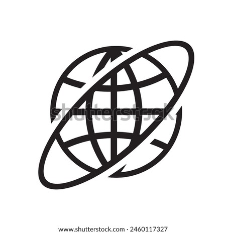 This vector features a sleek, modern globe icon, perfect for variety of design projects. globe is depicted with clean lines and sharp details, making it ideal for use in digital and print media.