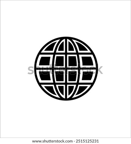 This vector features a sleek, modern globe icon, perfect for variety of design projects. globe is depicted with clean lines and sharp details, making it ideal for use in digital and print media.