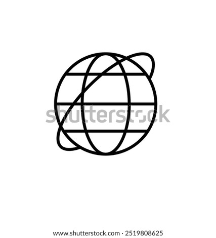 This vector features a sleek, modern globe icon, perfect for variety of design projects. globe is depicted with clean lines and sharp details, making it ideal for use in digital and print media.