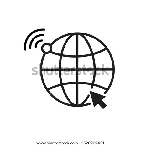 This vector features a sleek, modern globe icon, perfect for variety of design projects. globe is depicted with clean lines and sharp details, making it ideal for use in digital and print media.