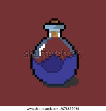 blue potion in pixel art style