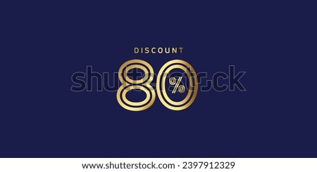 Sale off discount promotion set made of golden numbers . Vector Illustration ( Discount
80% percent)  ( special offer ) 