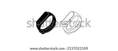  fitbit watch vector. fitness tracker band icons set vector image. Fitness watch icon. Thin linear fitness watch outline icon isolated on white background from gym and fitness collection. Line