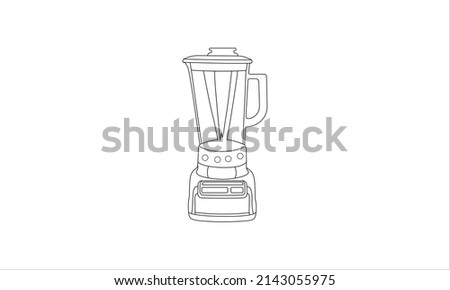Blender icon vector line art. Line blender kitchen utensil object vector illustration. Home Appliance Electrolux PNG. Modern kitchen blender. Blender thin line icon kitchen and cooking mixer