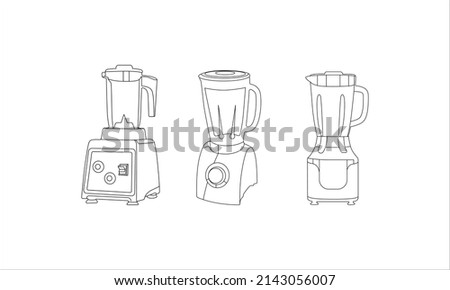 Blender icon vector line art. Line blender kitchen utensil object vector illustration. Home Appliance Electrolux PNG. Modern kitchen blender. Blender thin line icon kitchen and cooking mixer