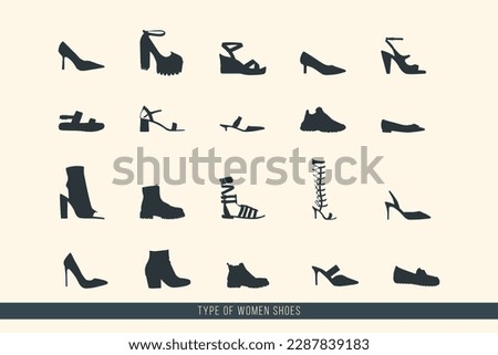 collection of women shoes vector