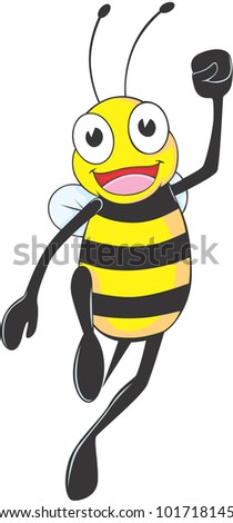 Happy Bee Jumping for Joy