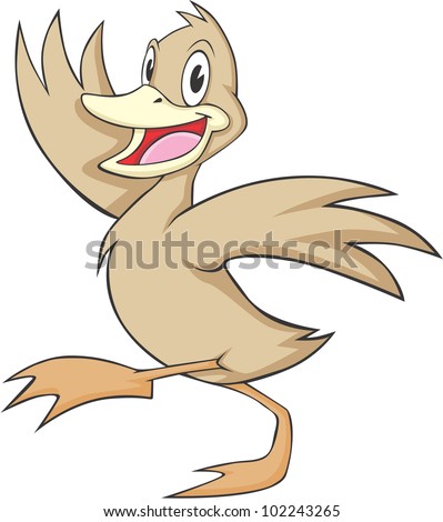 Happy Duck Cartoon Stock Vector Illustration 102243265 : Shutterstock