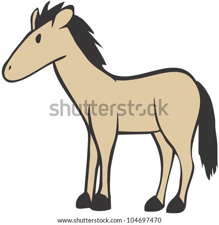 Simple and Cute Horse Illustration