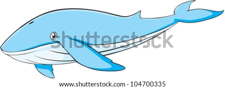 Happy Blue whale Illustration