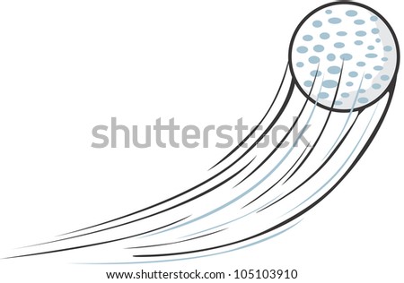 Creative Golf Ball Illustration / Fast moving golf ball going upward