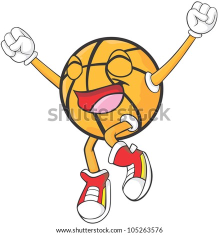 Happy Champion Basketball Player Illustration