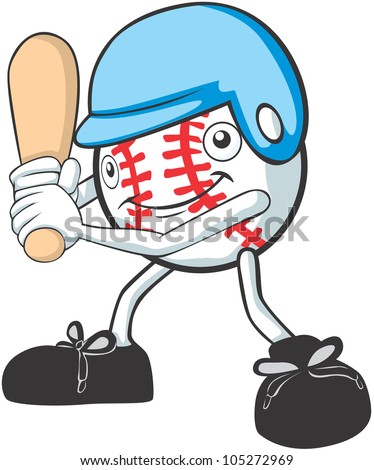 Happy Baseball Player Illustration