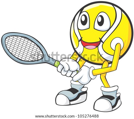 Happy Tennis Player Illustration