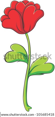 Creative Rose Illustration with heart shaped petals