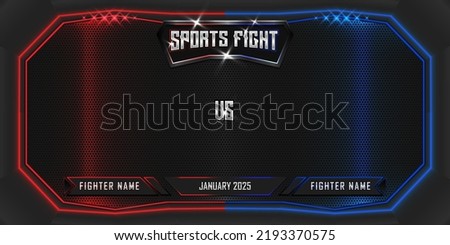 Realistic sports fighting 3d poster with modern metallic logo