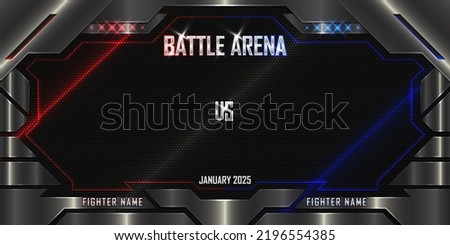 Realistic Battle arena sports 3d poster with modern metallic logo